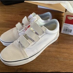 Vans old skool V True white Velcro sneaker shoe